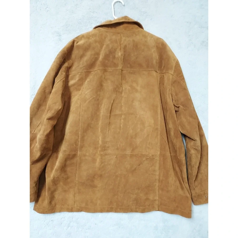 Boston Harbour Jacket Mens XXL 2XL Suede Leather Full Zip Outdoor Brown Lined